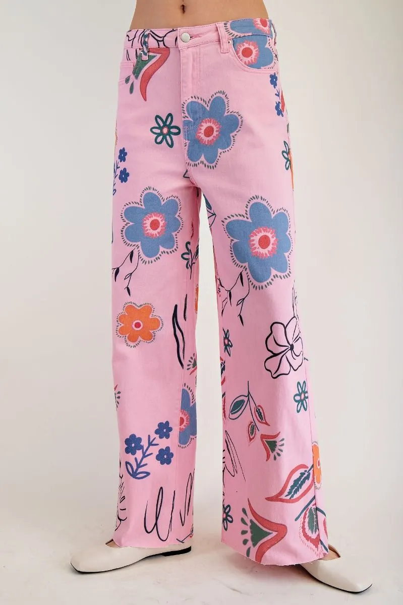 Fleur Twill Cropped Pants