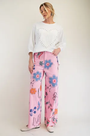 Fleur Twill Cropped Pants