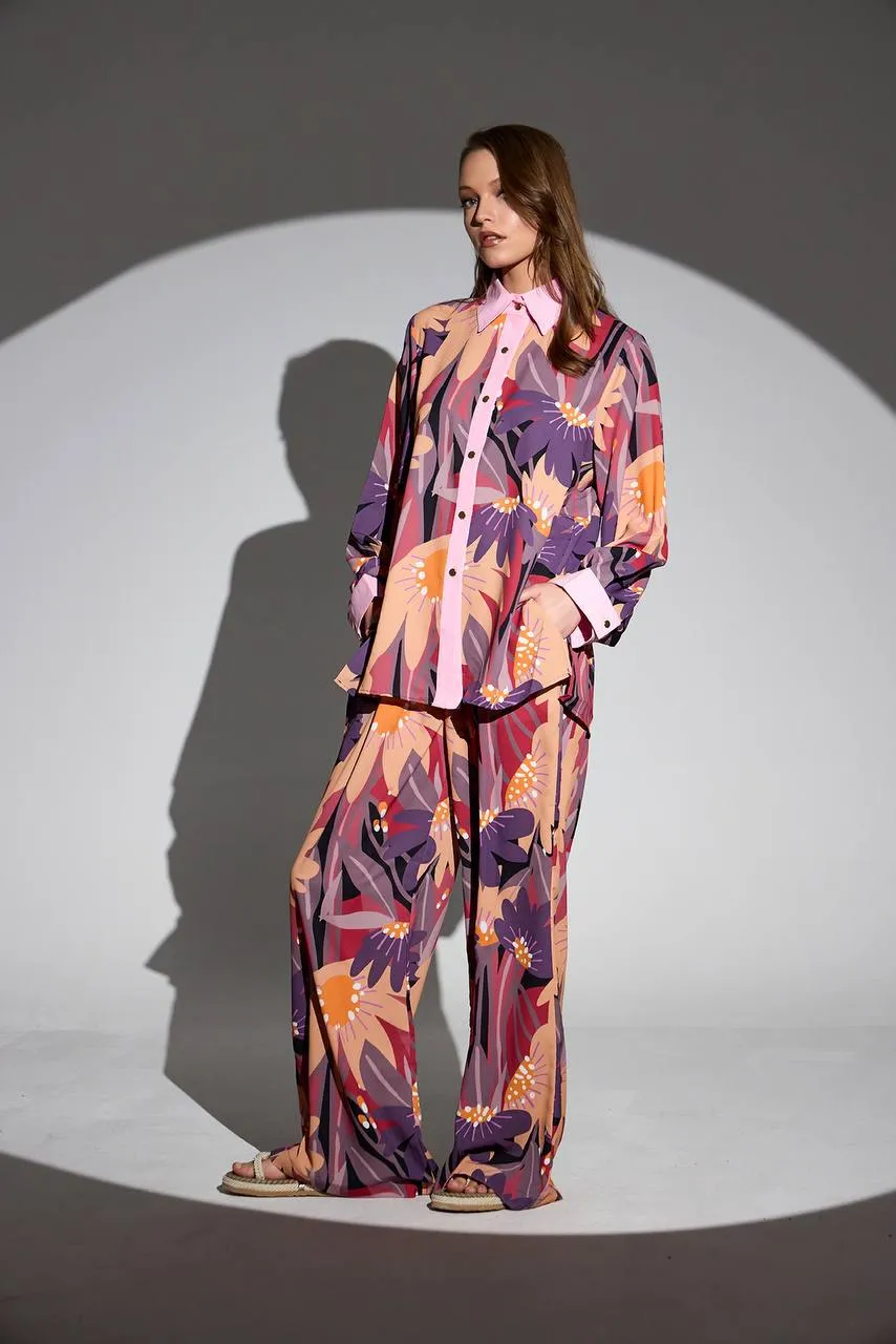 Flowery Pants Set