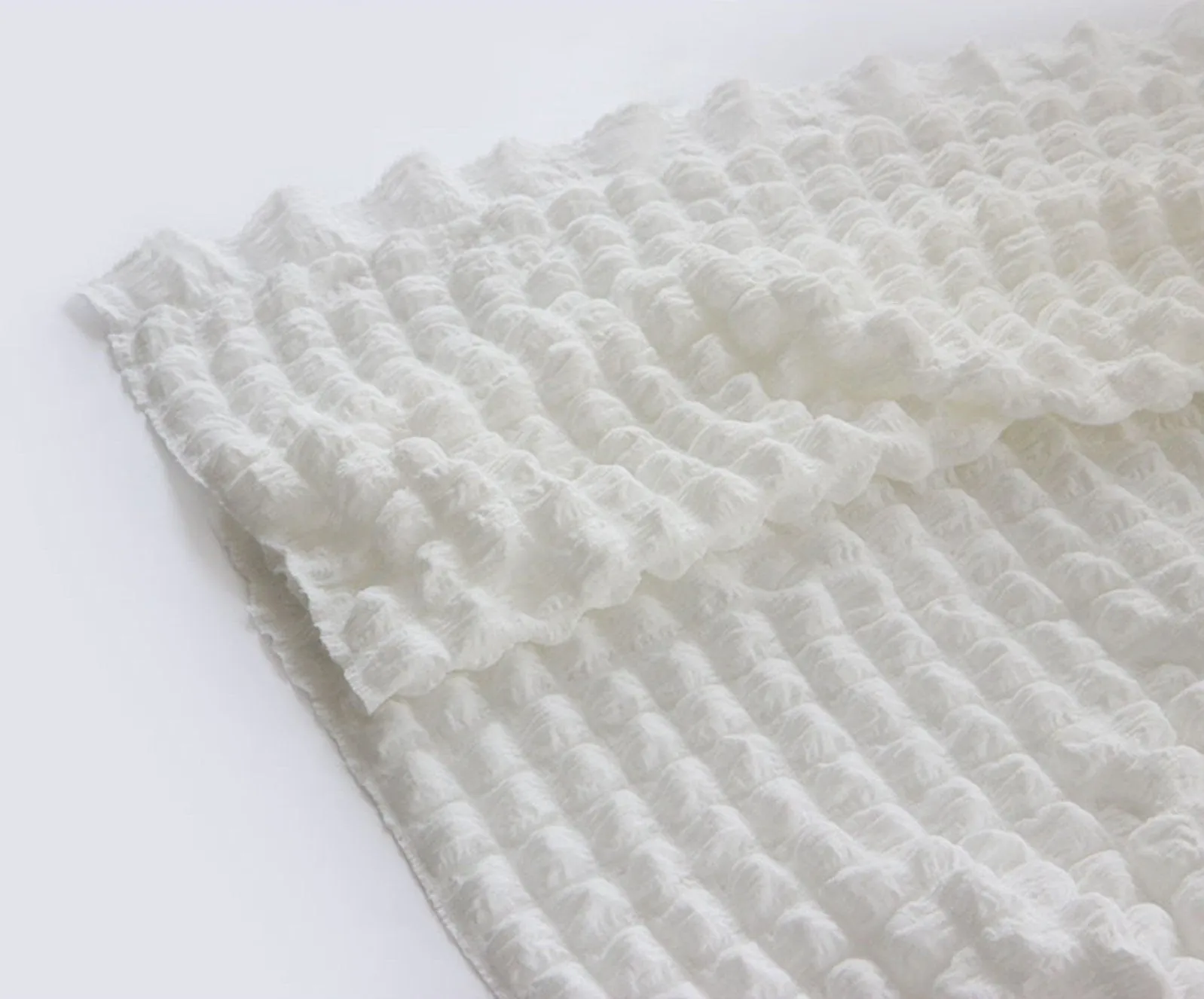 Fluffy Popcorn Waffle Stretchy Shirred Poly Fabric - In 5 Colors - Quality Korean Fabric By the Yard / 55590