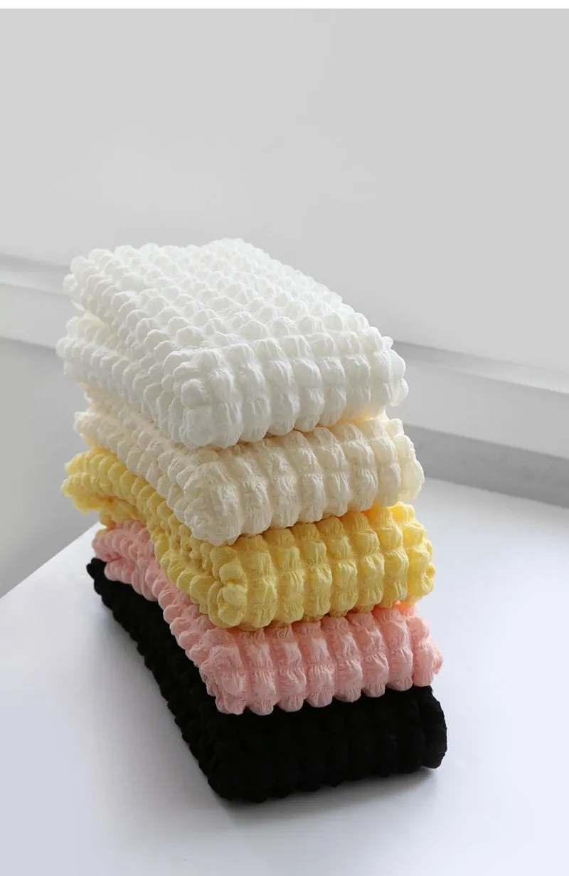 Fluffy Popcorn Waffle Stretchy Shirred Poly Fabric - In 5 Colors - Quality Korean Fabric By the Yard / 55590