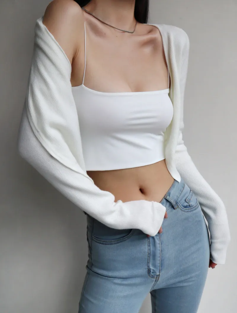 French soft and thin V-neck knitted cardigan