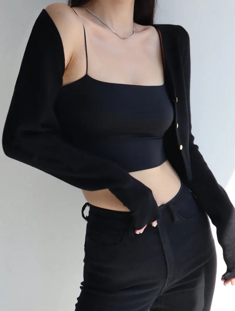 French soft and thin V-neck knitted cardigan