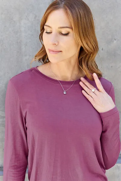 Frida Basic Bae Full Size Round Neck Long Sleeve Top