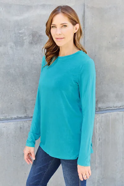 Frida Basic Bae Full Size Round Neck Long Sleeve Top