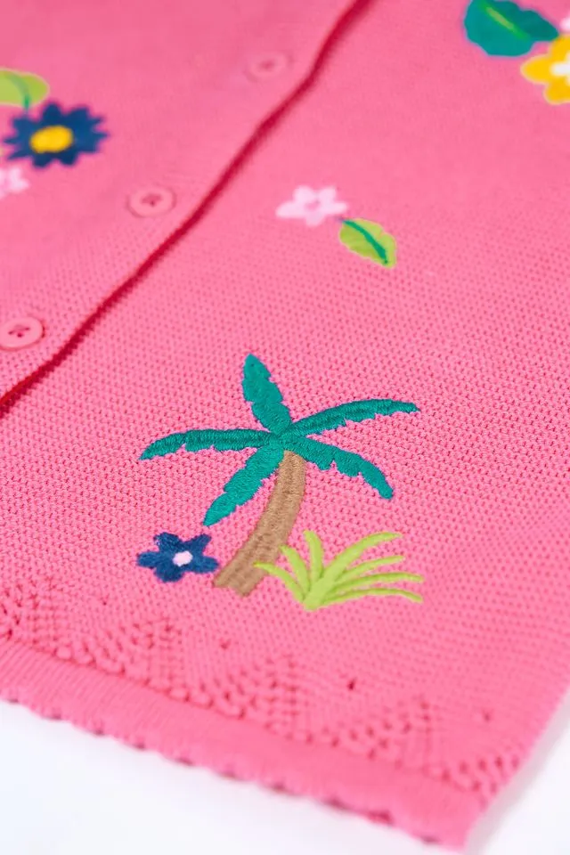 Frugi Maia Cardigan Oq2pi Pink Jungle
