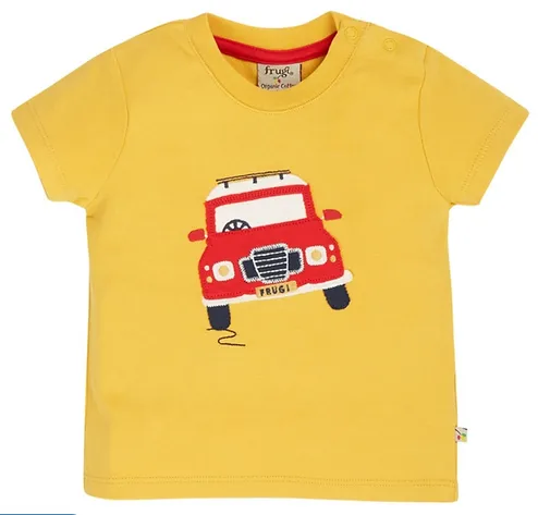 Frugi Scout Applique Top Bumblebee Vehicle
