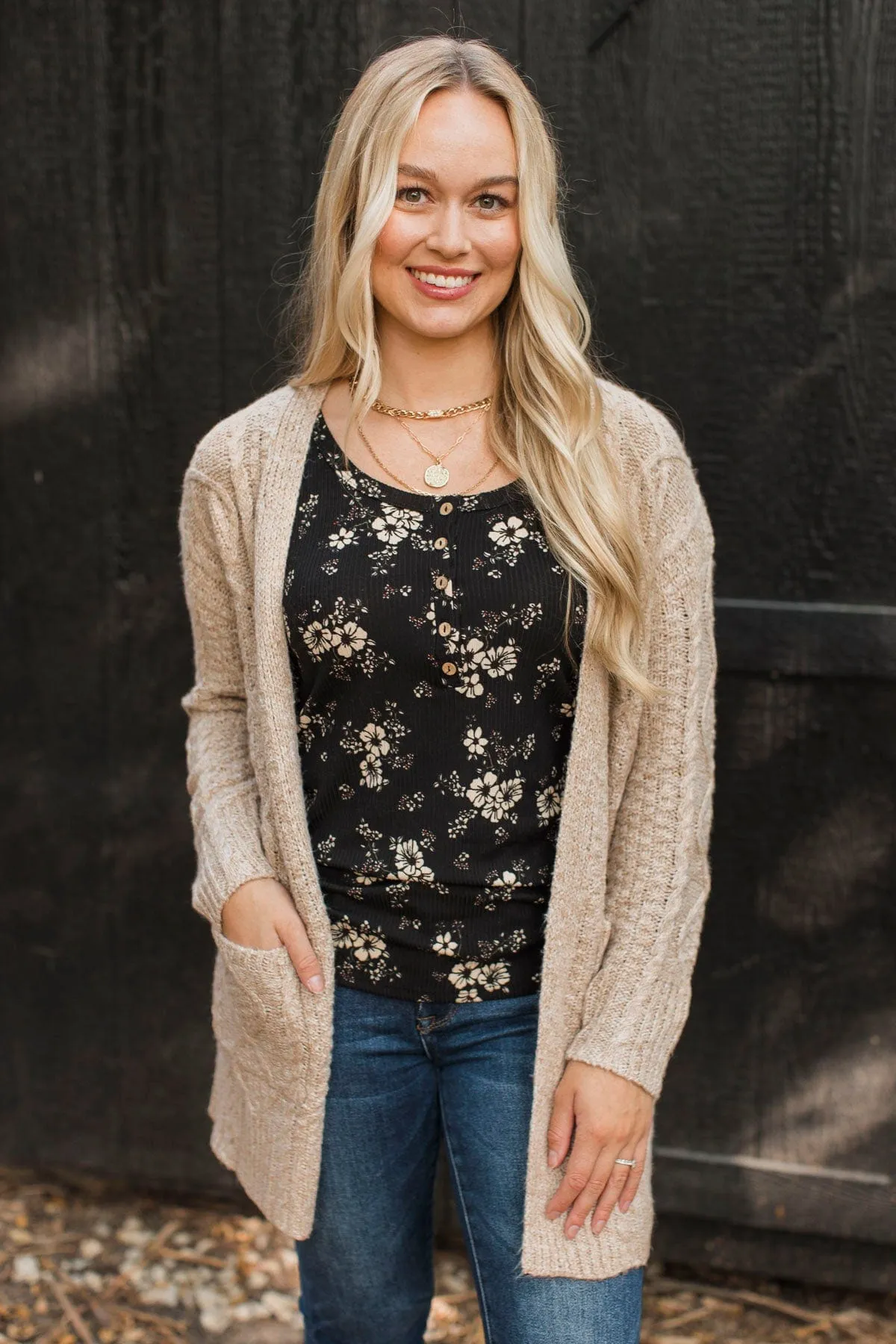 Fulfill Your Promise Knit Cardigan- Beige