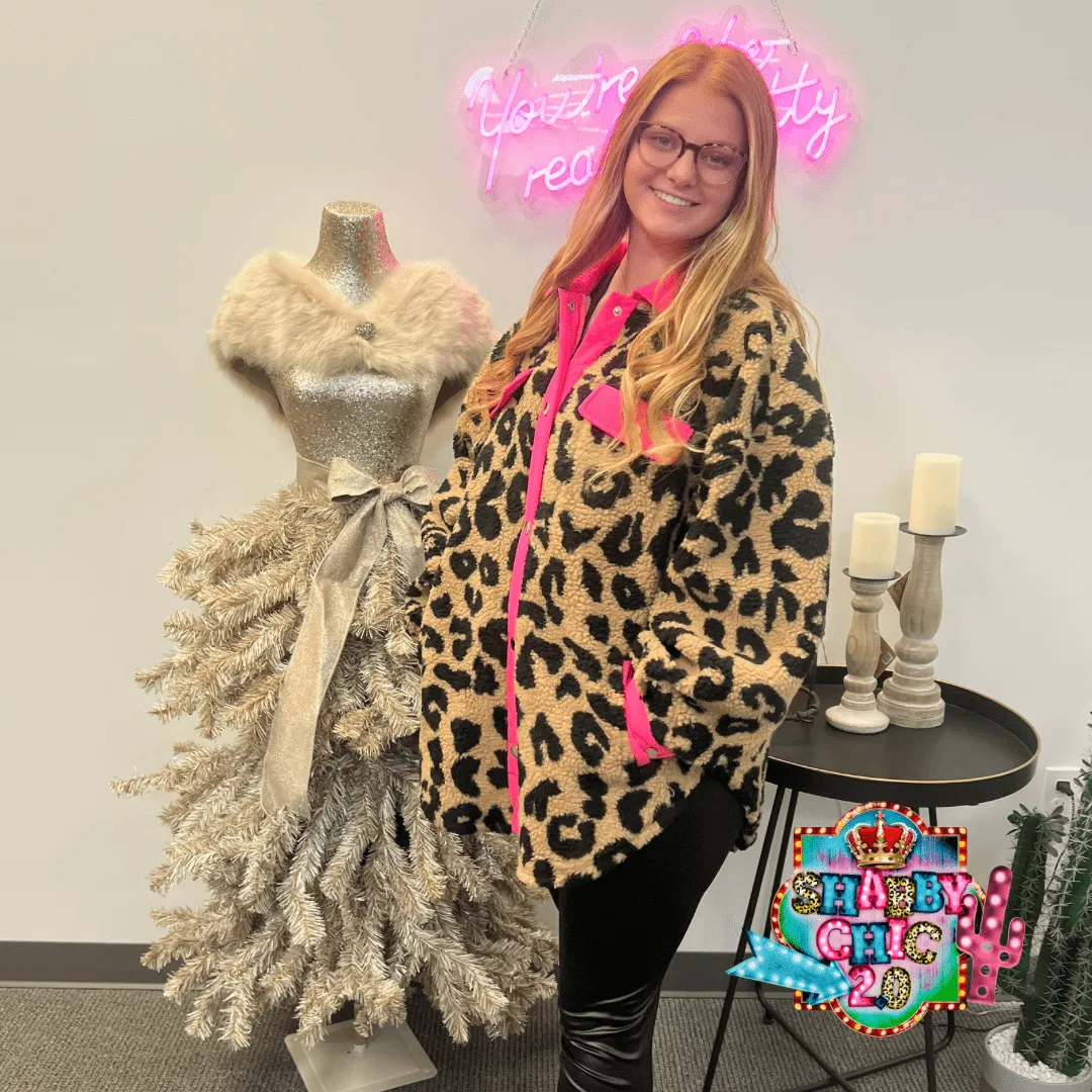 Furry Faux Leopard Jacket
