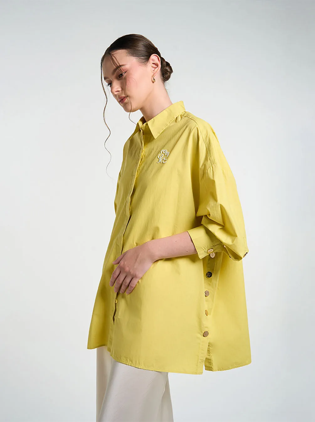 GALE EMBROIDERY TOP LIME