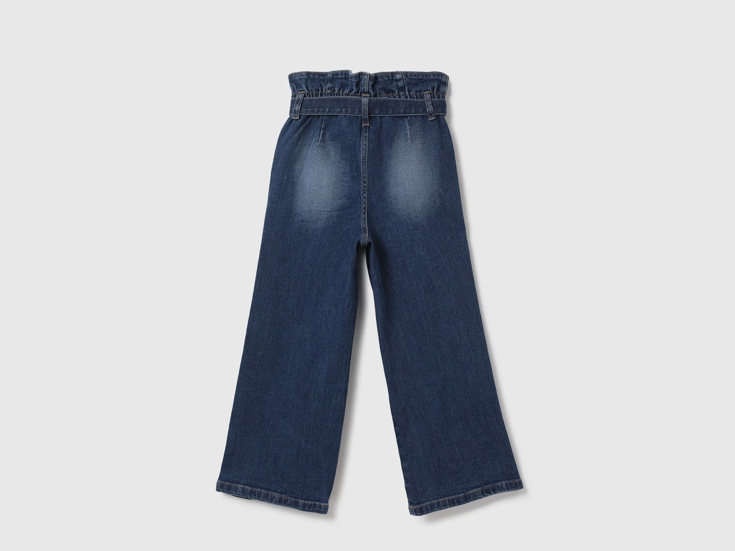Girls Solid Wide Leg Jeans