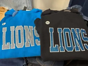 Glitter Lions embroidered BLACK