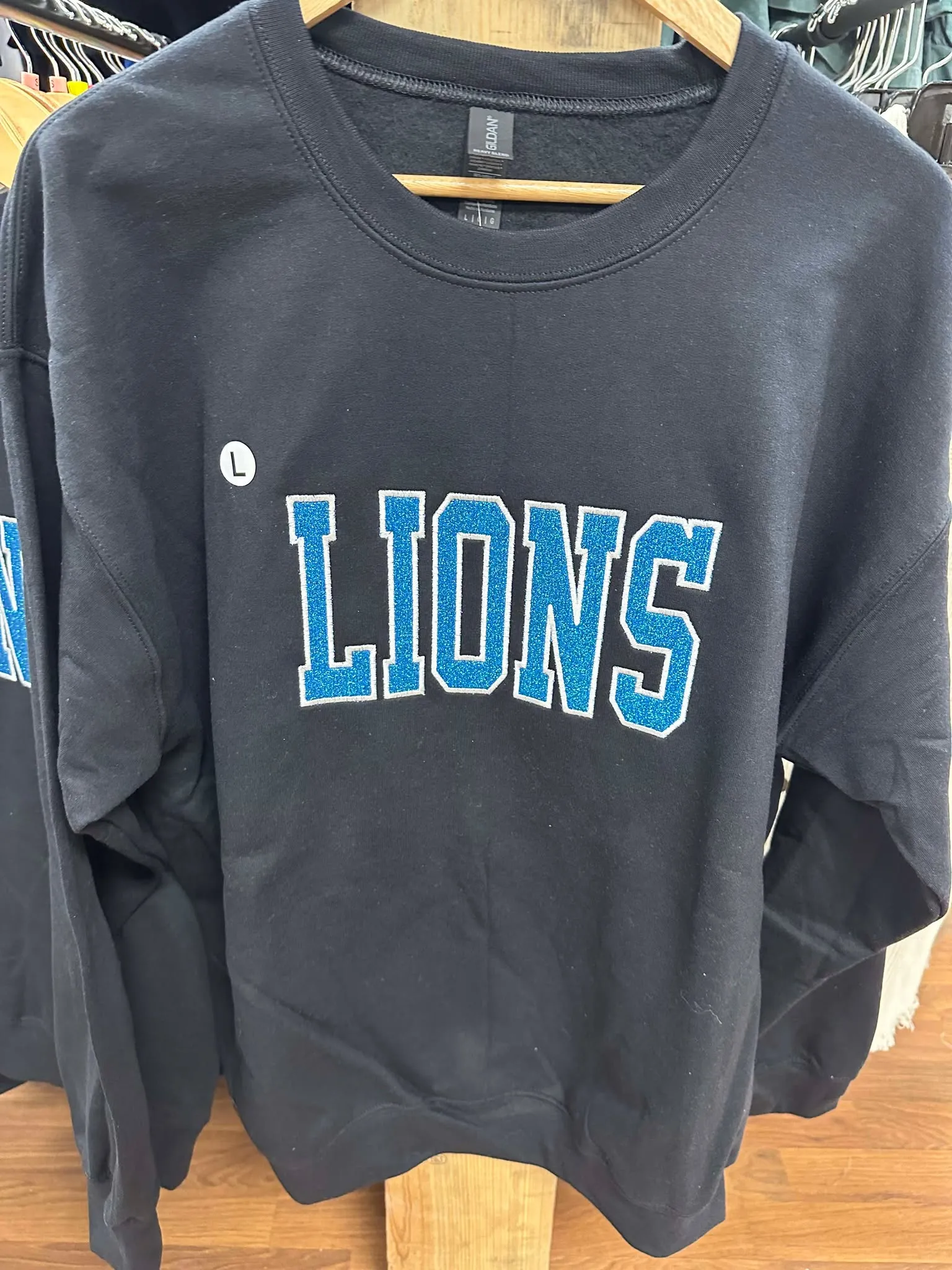 Glitter Lions embroidered BLACK