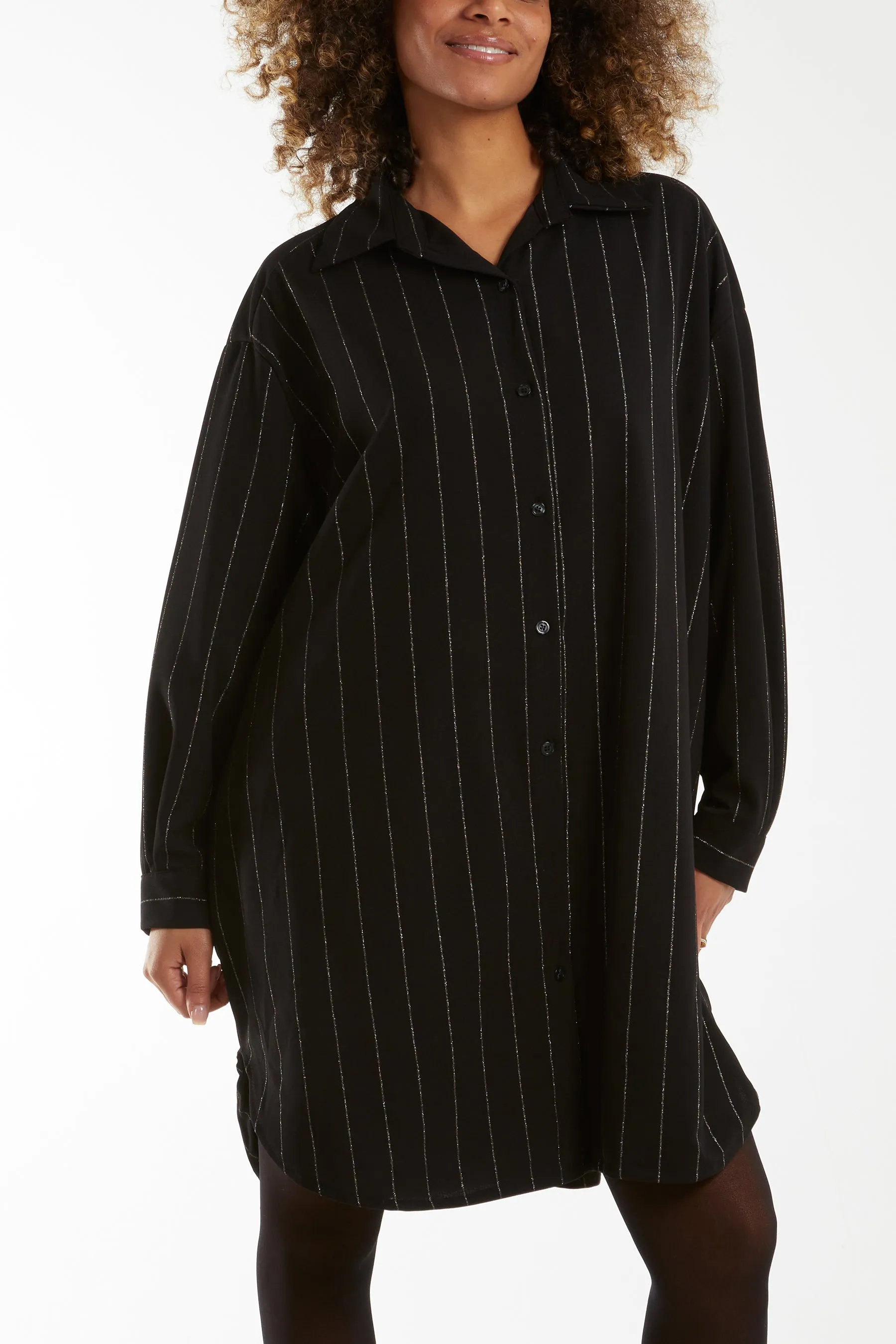 Glitter Stripes Oversized Shirt