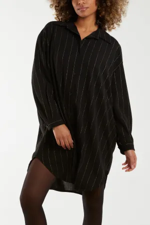 Glitter Stripes Oversized Shirt