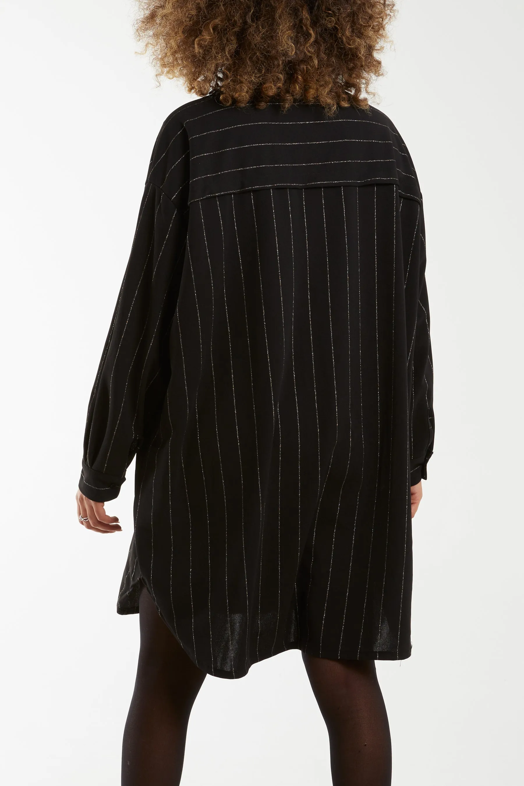 Glitter Stripes Oversized Shirt