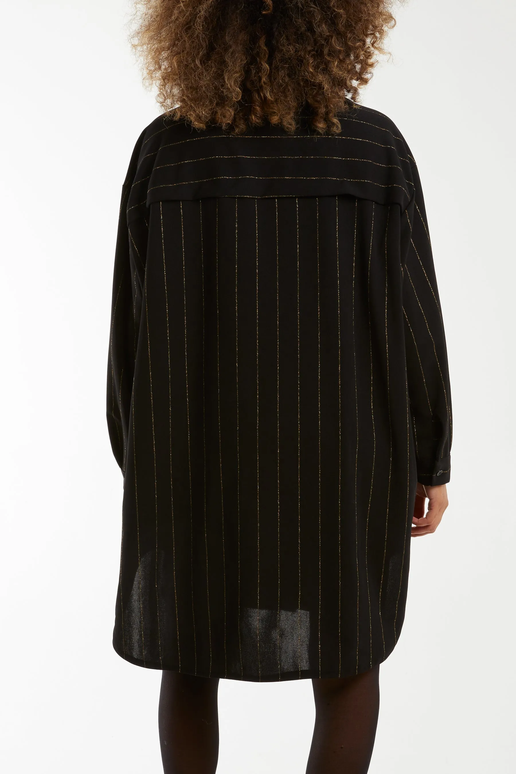 Glitter Stripes Oversized Shirt