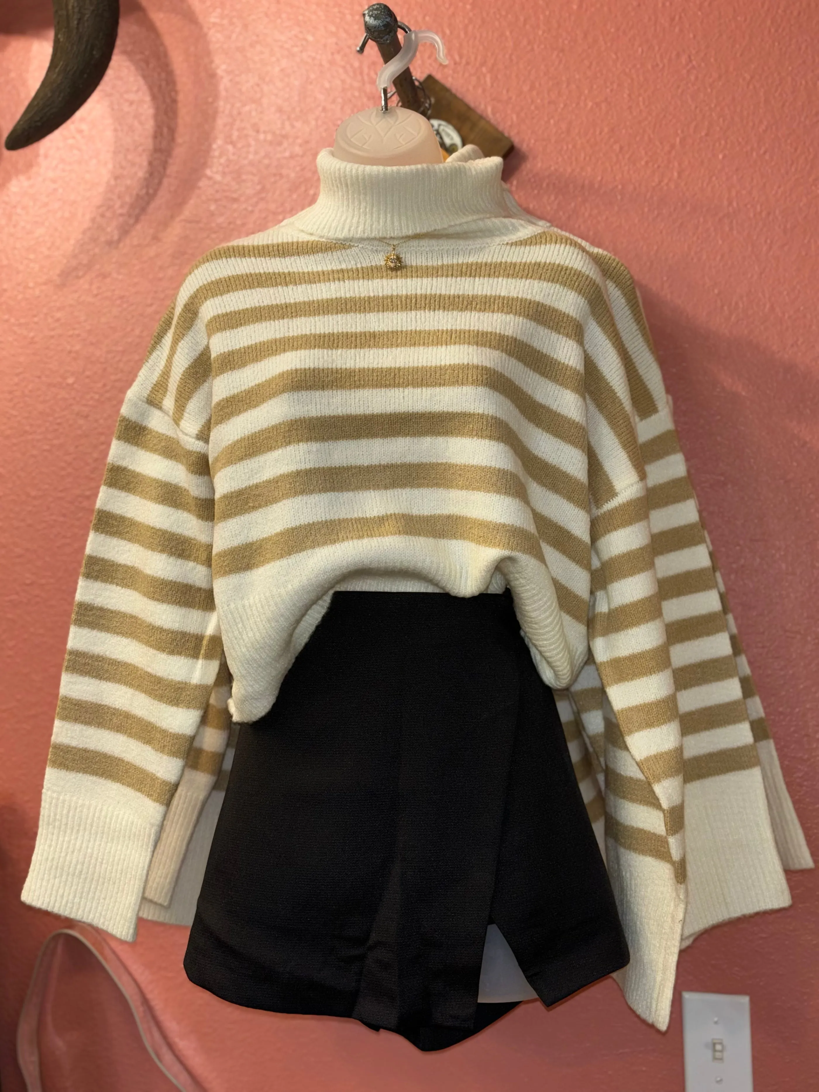 Gold & Cream Striped Sweater