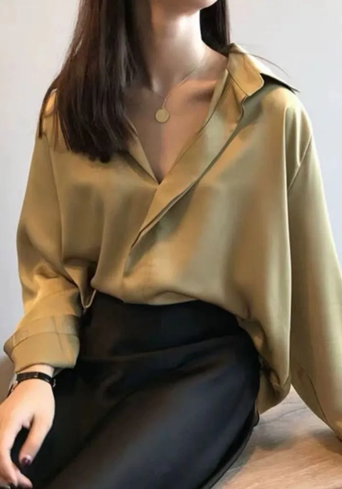 Gold Satin Shirt