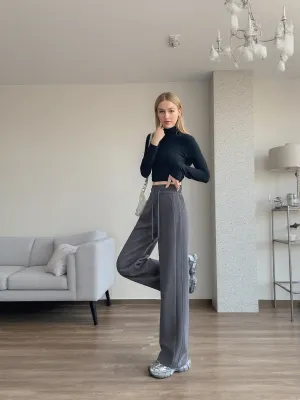 Grey Cozy Drawstring Joggers
