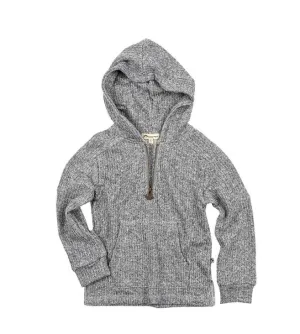 HALF ZIP HOODIE - NAVY CREAM