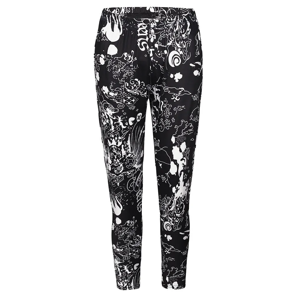 Halloween Pumpkin Lamp Print Slim Body Warm Leggings
