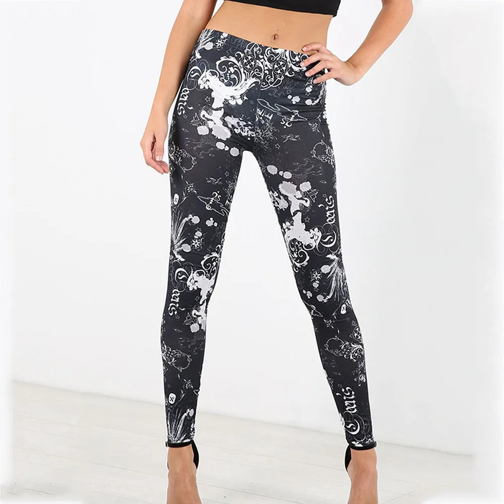 Halloween Pumpkin Lamp Print Slim Body Warm Leggings
