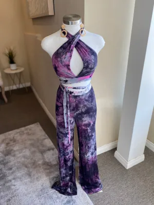 Halter Tye Top Pants Set FS