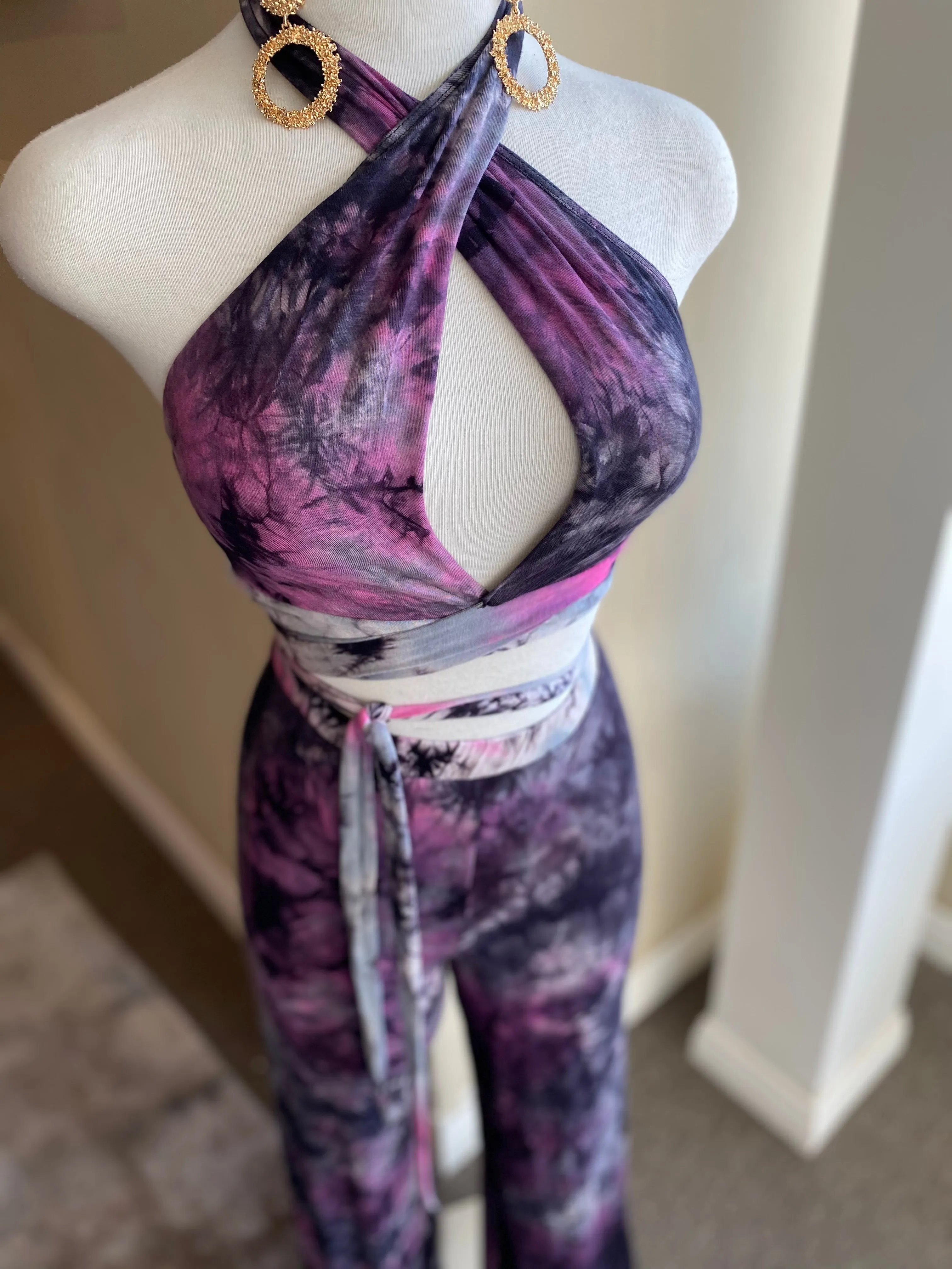 Halter Tye Top Pants Set FS