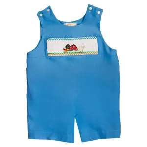 Happy Farm Med. Blue Smocked Romper