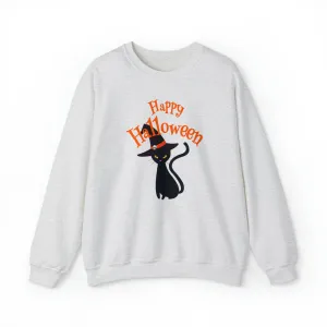 Happy Halloween Black Cat Sweatshirt, Scary Cat Sweatshirt , Funny Halloween Sweatshirt, Unisex Funny Season Shirt
