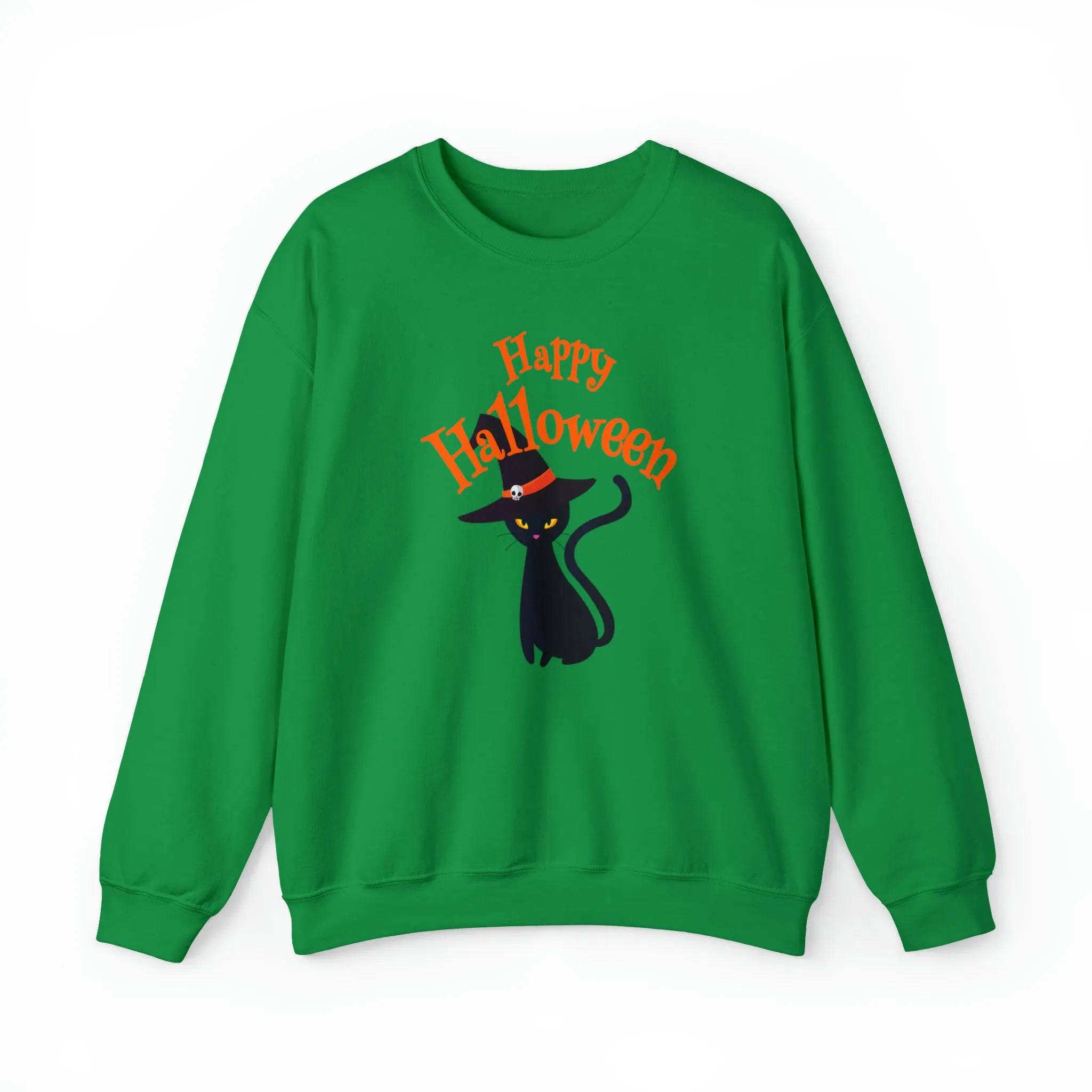 Happy Halloween Black Cat Sweatshirt, Scary Cat Sweatshirt , Funny Halloween Sweatshirt, Unisex Funny Season Shirt