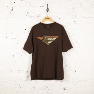 Harley Davidson Topeka Kansas Dealership T Shirt - Brown - XXL