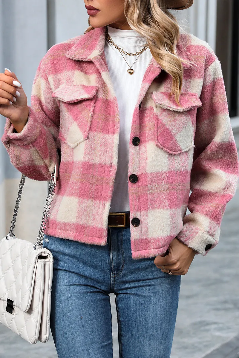 HCR1146 Chic Plaid Shacket Outerwear