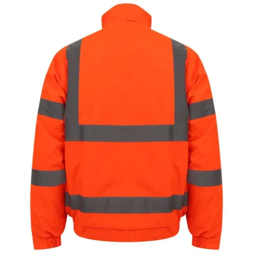 Heavy Duty Class 3 Waterproof Safety Bomber Jacket With Hood
