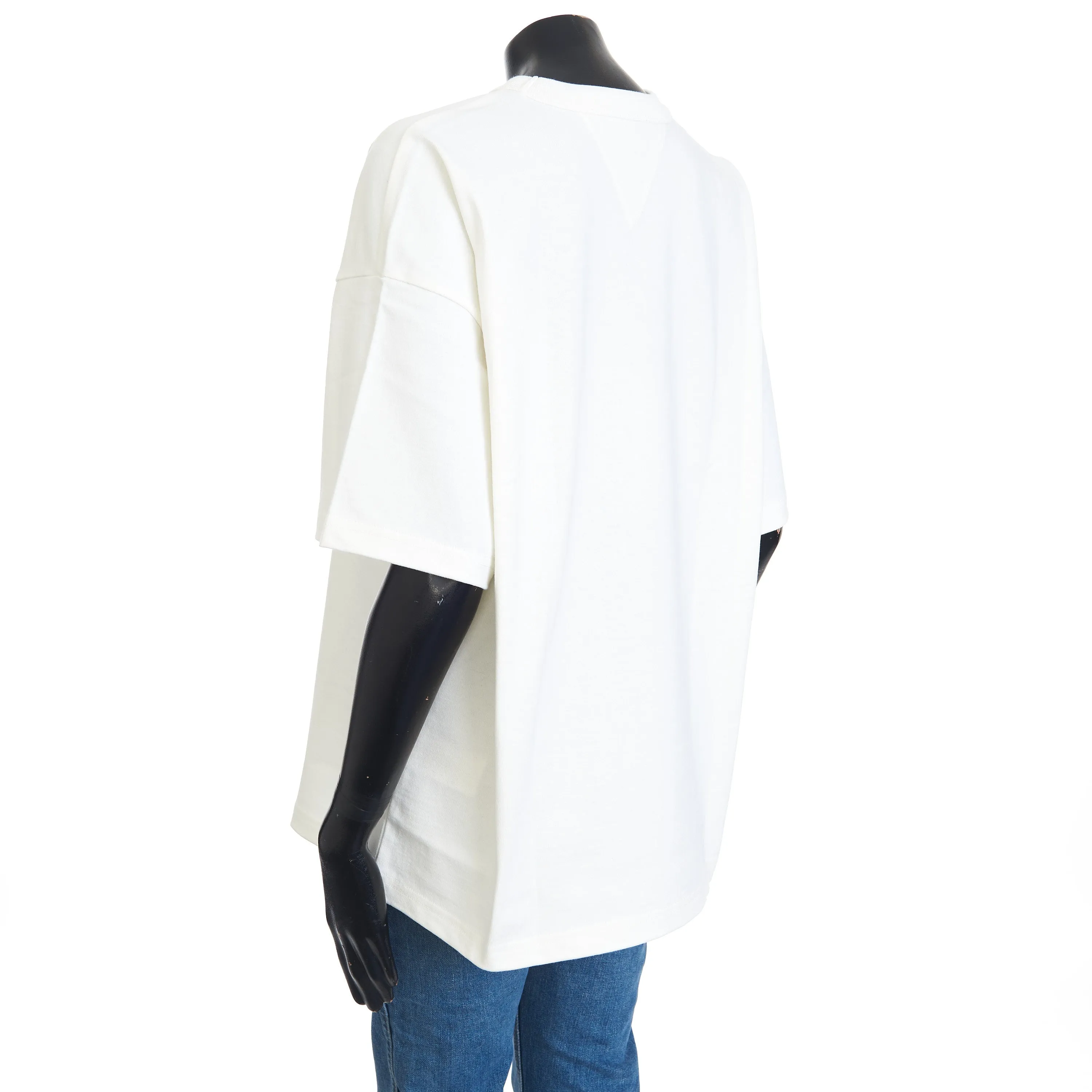 Heavy Jersey Tshirt In White Cotton With Rivet Pocket