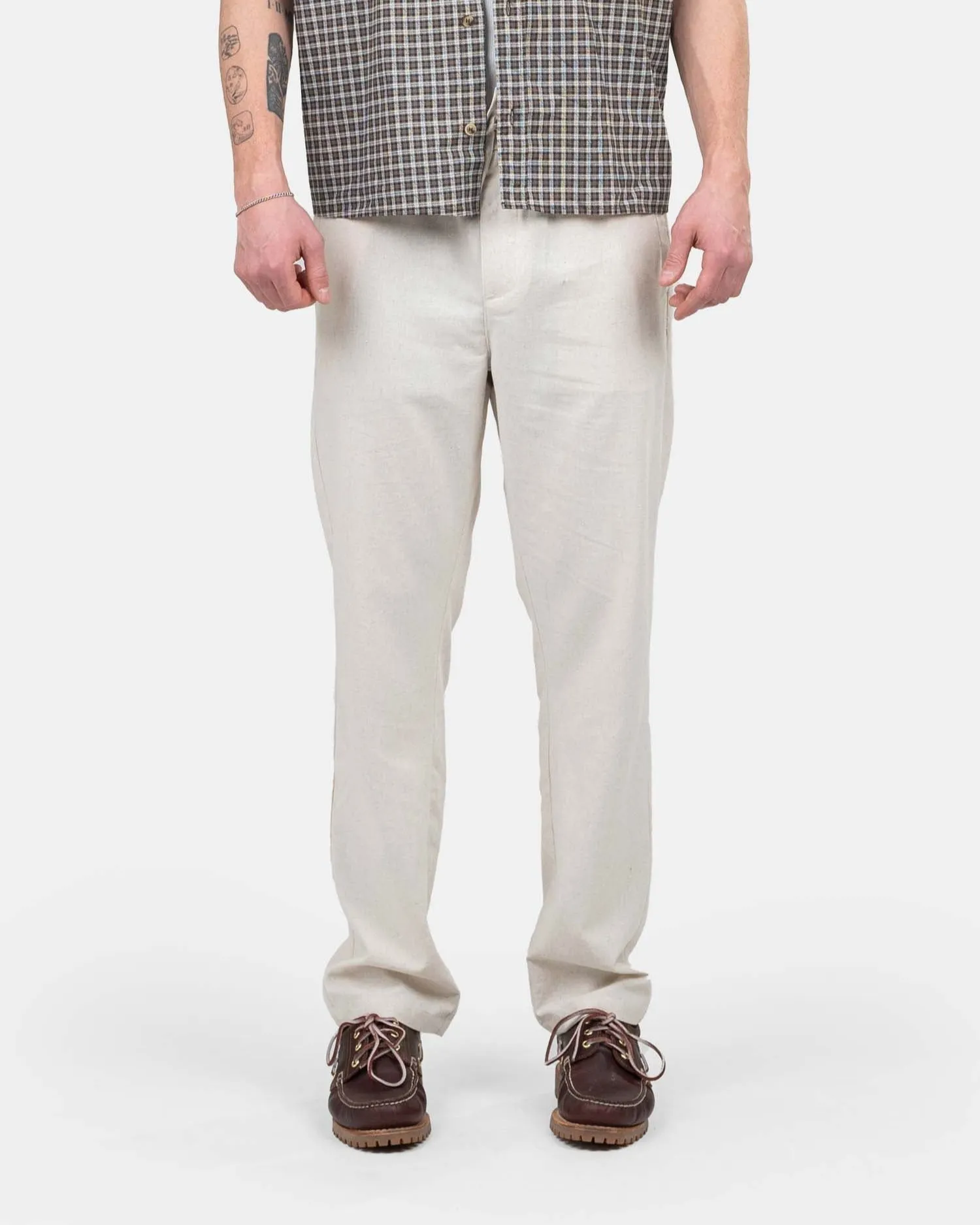 Heavyweight Linen Pants Beige