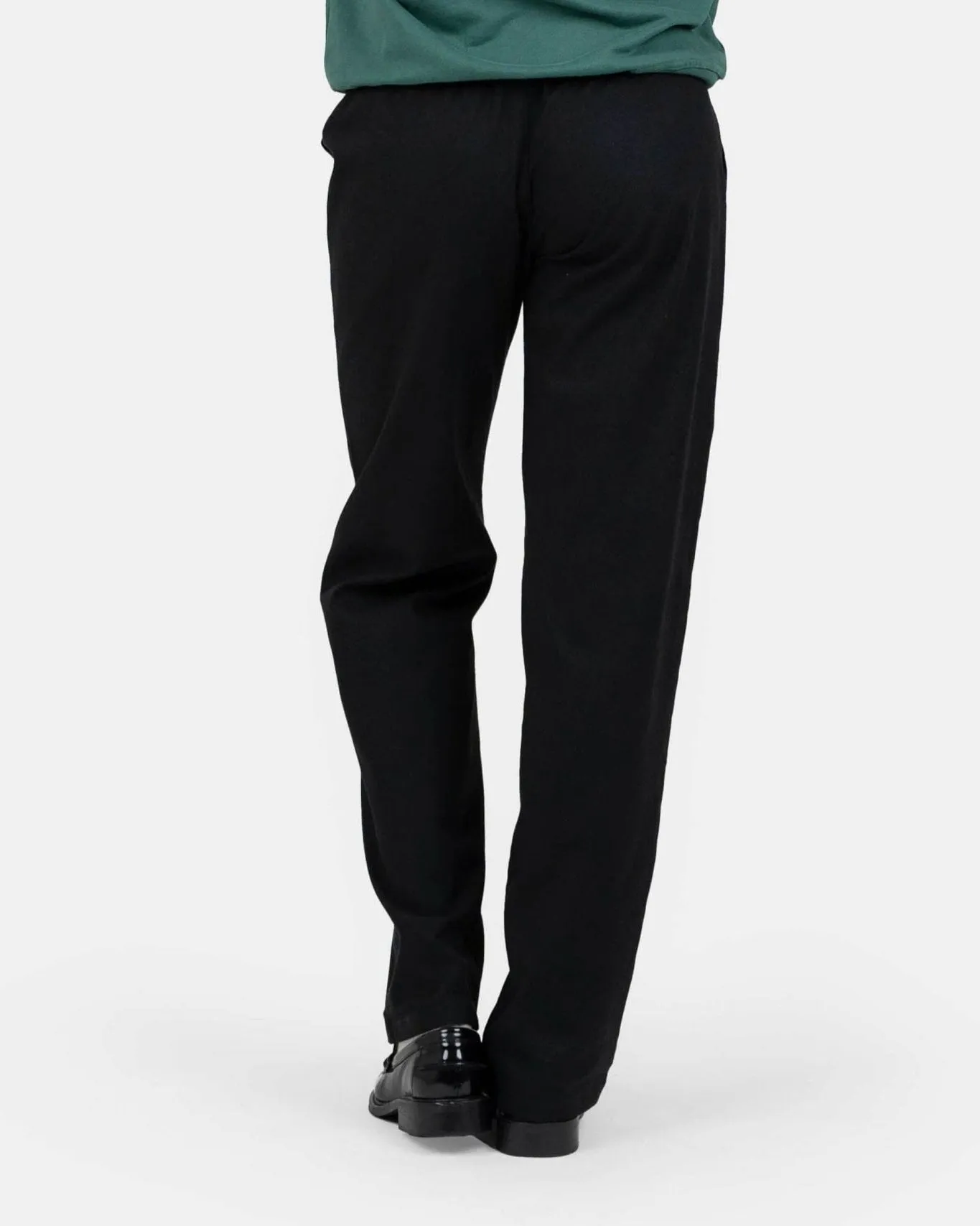 Heavyweight Linen Pants Low Waist Black