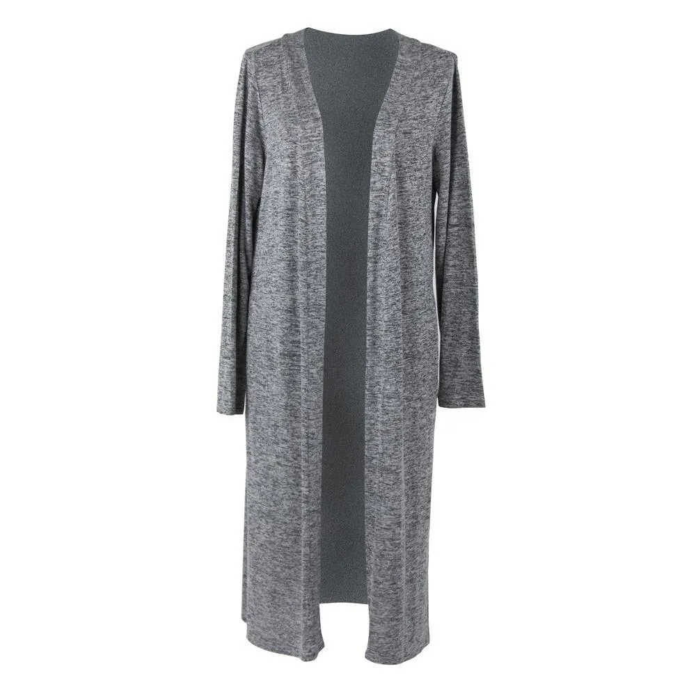 Hello Mello Carefree Threads Long Cardigan-Small Gray