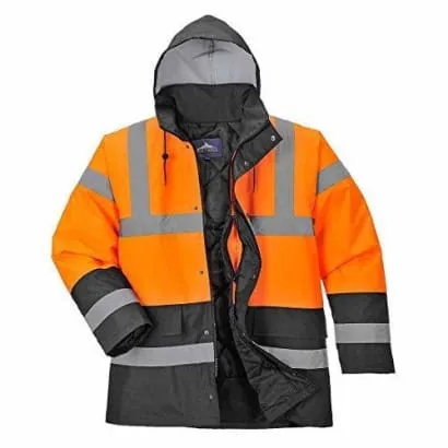 Hi Vis 2 Tone Contrast Winter Traffic Jacket Class 3 High Visibilty  Portwest S467
