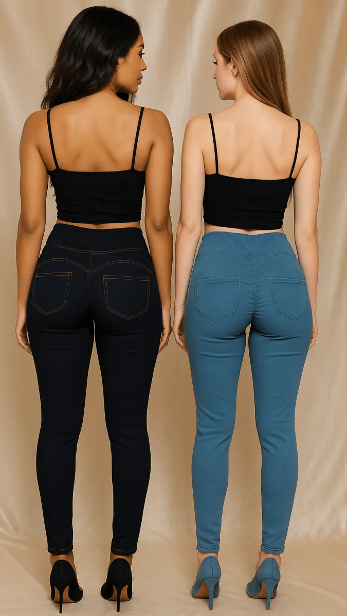 High Rise Butt Enhancer Black Jeggings