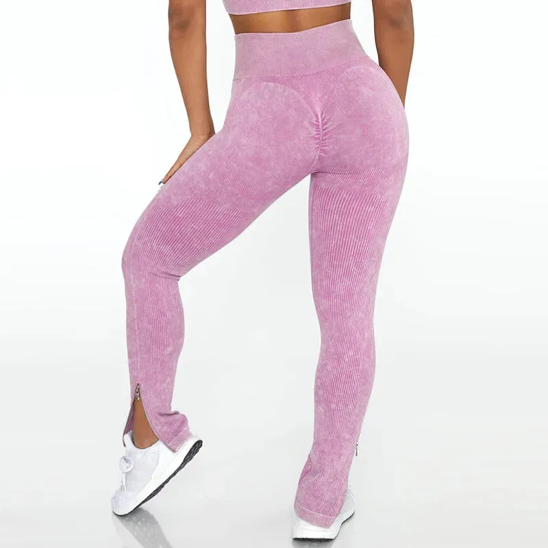 High Waist Seamless Yoga Pants with Scrunch Detail for Women - Ruched Butt Lifting Gym Leggings