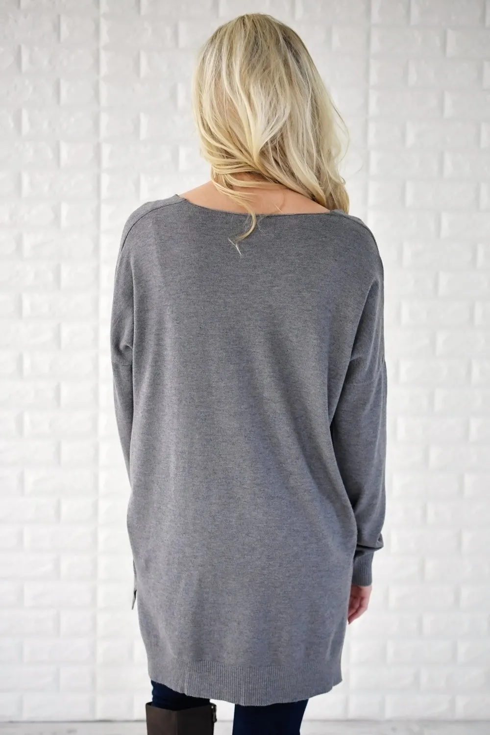 Hold On To Me Sweater ~ Grey