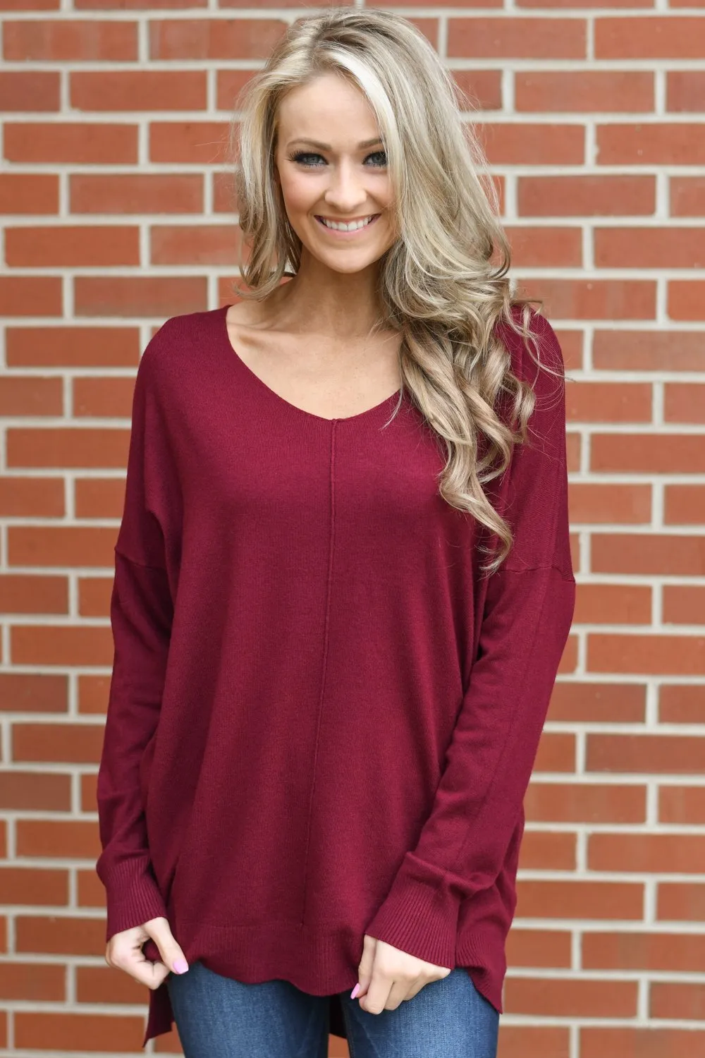 Hold On To Me Sweater ~ Wine