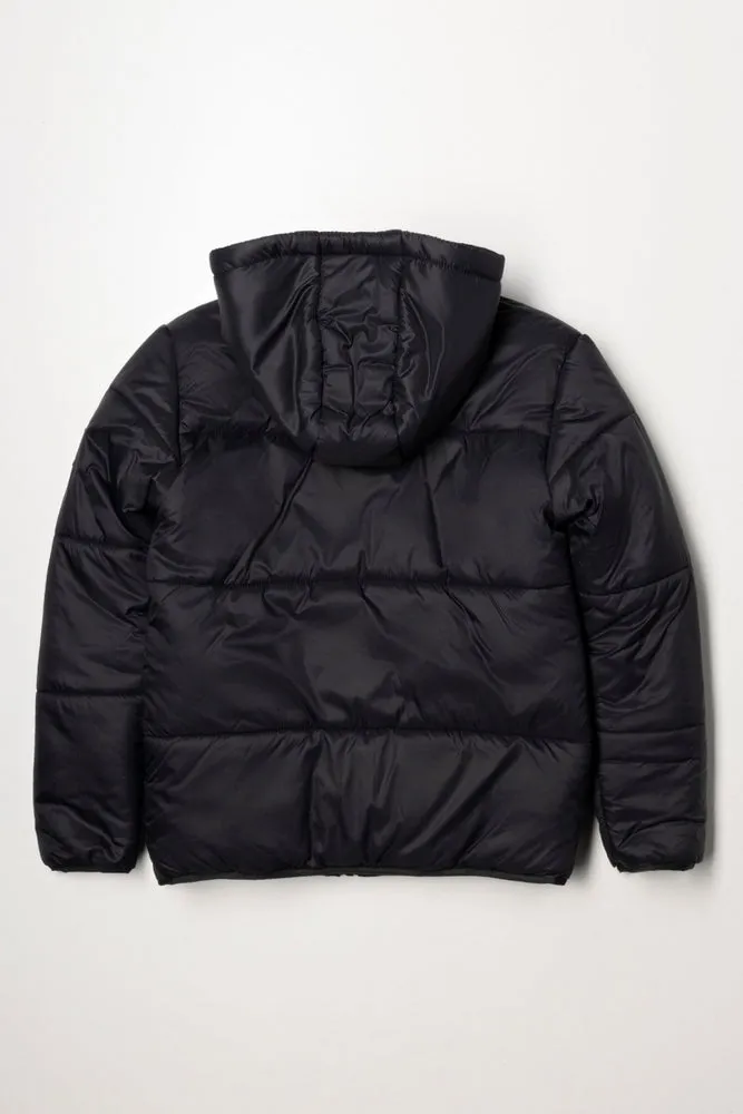 Hooded Puffer Jacket Black