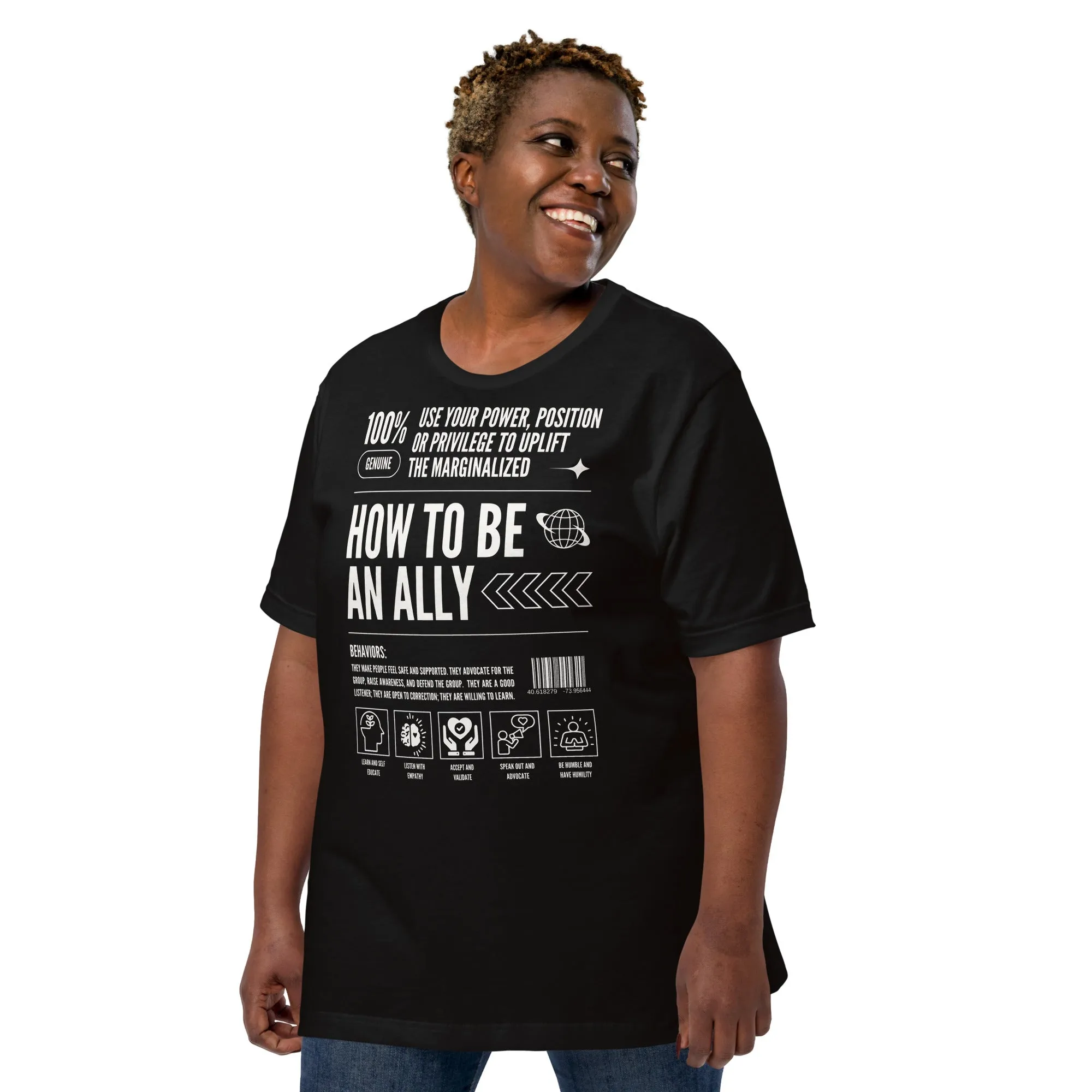How to be an Ally Graphic Tee Pride Shirts for Allies Black Relaxed Fit T-Shirt