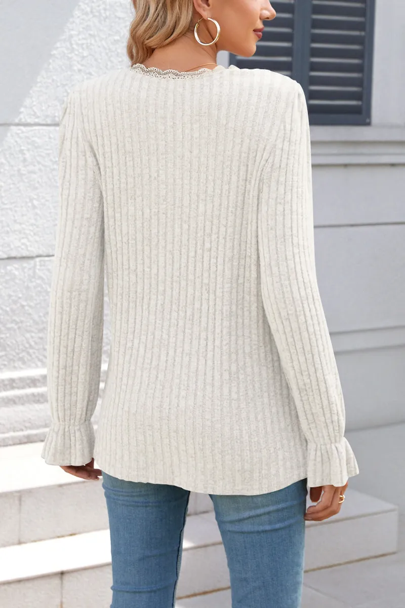 HTR1023 Elegant Knit Pullover Tops