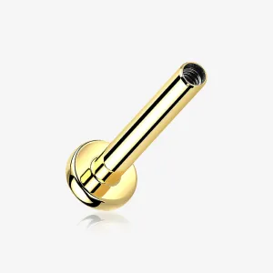 Implant Grade Titanium Golden Internally Threaded Labret Stud Bar Part
