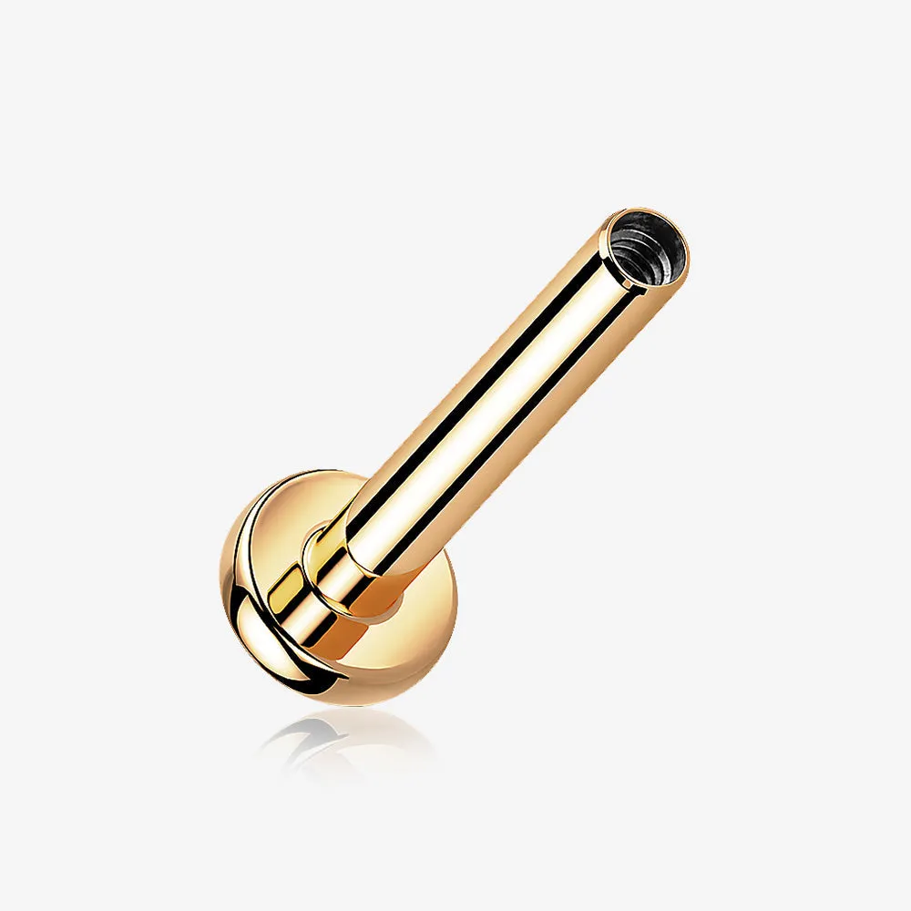 Implant Grade Titanium Rose Gold Internally Threaded Labret Stud Bar Part