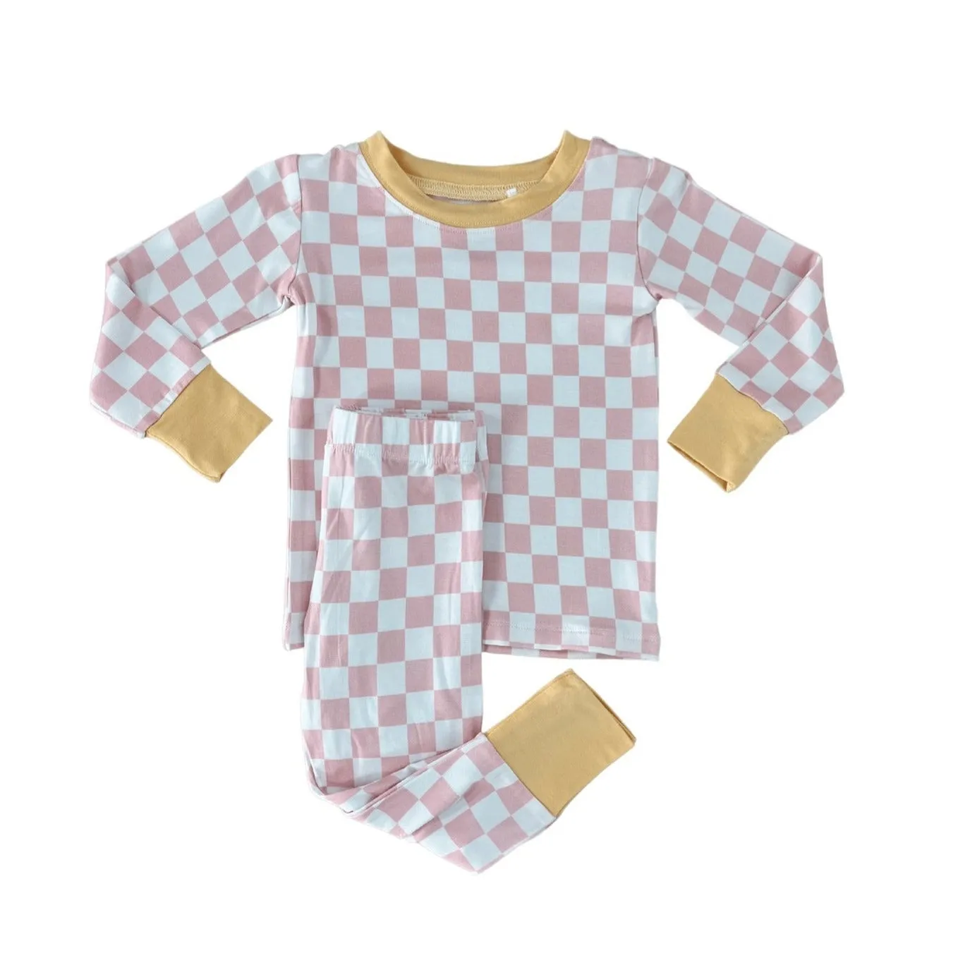 In My Jammers Blush Checkerboard L/S 2pc PJ Set